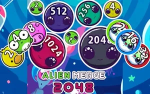 Alien Merge 2048 - 2048 game, play online free, no download