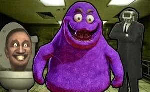Grimace Shake - Escape Skibidi and Cameraman - action game, play online free, no download