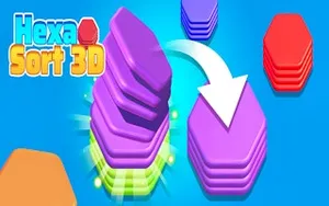 Hexa Sort 3D - puzzle game, play online free, no download