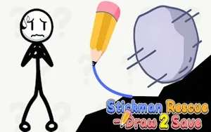 Stickman Rescue Draw 2 Save - puzzle game, play online free, no download